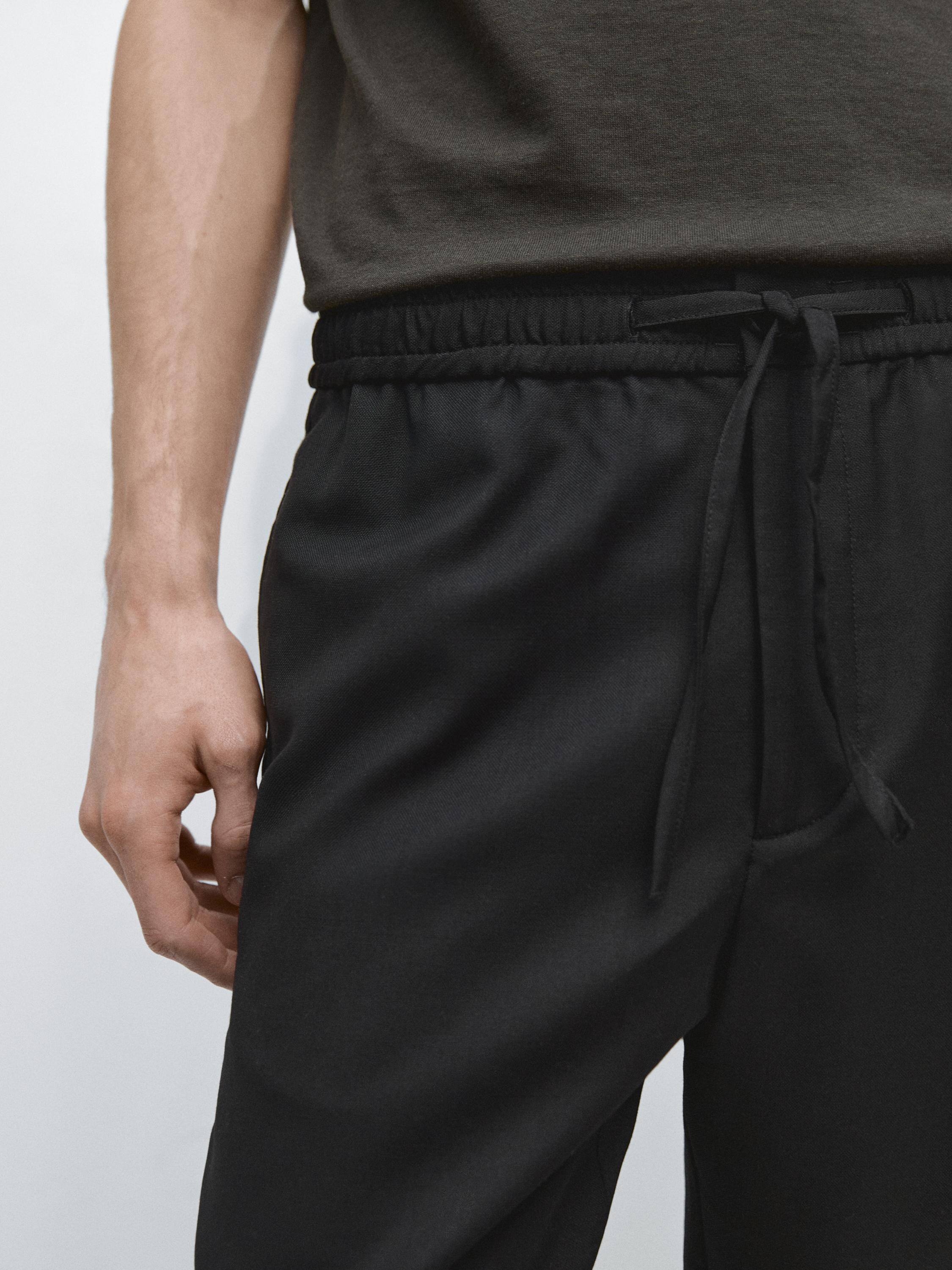 Pantalon relaxed fit laine